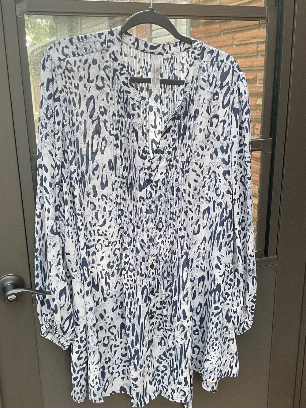 Melissa McCarthy Navy and light Blue Animal-Print Tunic